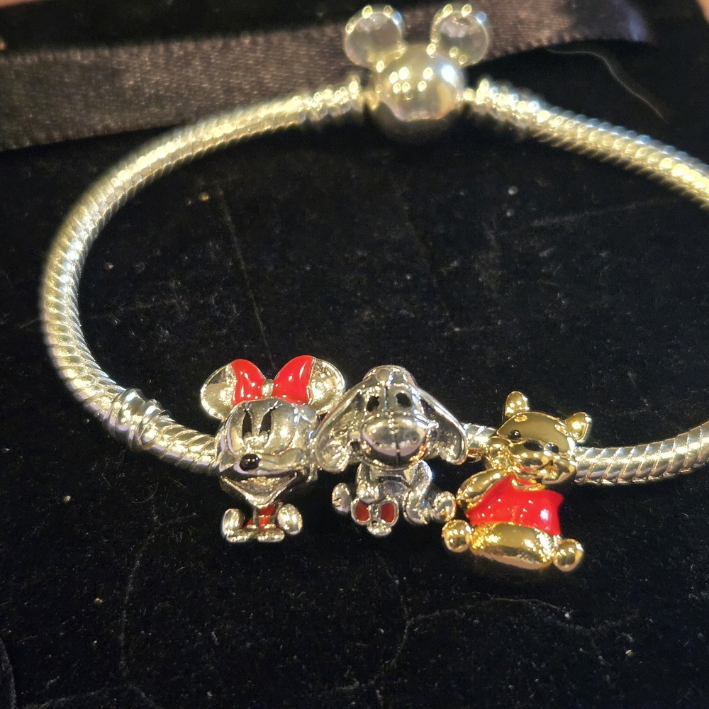 Silver Bracelet with Disney Charms